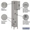 Salsbury Industries Wardrobe Locker, 78inH x 12inW, Steel, Gray 63162GY-U